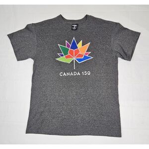 CANADA T-Shirt Adult Medium. 150th Anniversary Grey Multicolor Leaf.